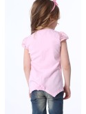 T-shirt with lace sleeves, light pink NDZ8147 - Online store - Boutique